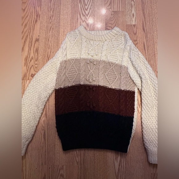 Bennington Heavy Weight Multicolored Chunky Knit Long Sleeve Sweater Size Small - Picture 1 of 8